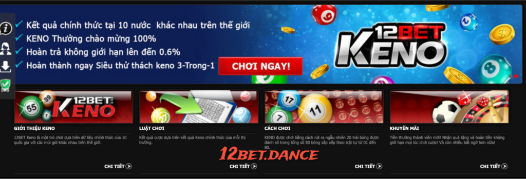 Kiếm tiền nhanh cùng 12bet Keno