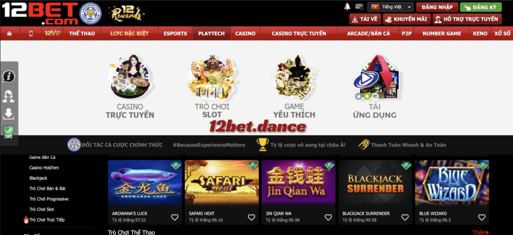 Các sản phẩm cá cược “hot” nhất tại Playtech 12bet 