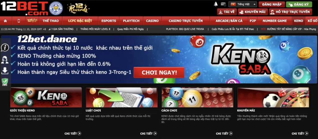 Chơi Keno tại 12bet